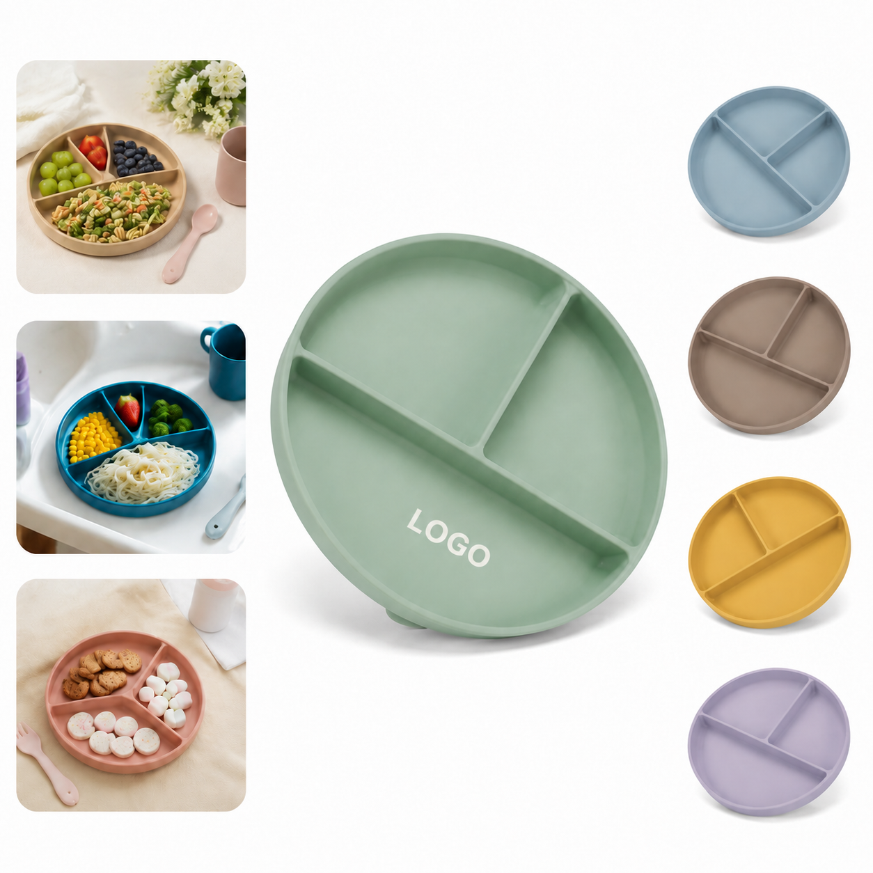 Divided Wheat Straw Dinner Plate