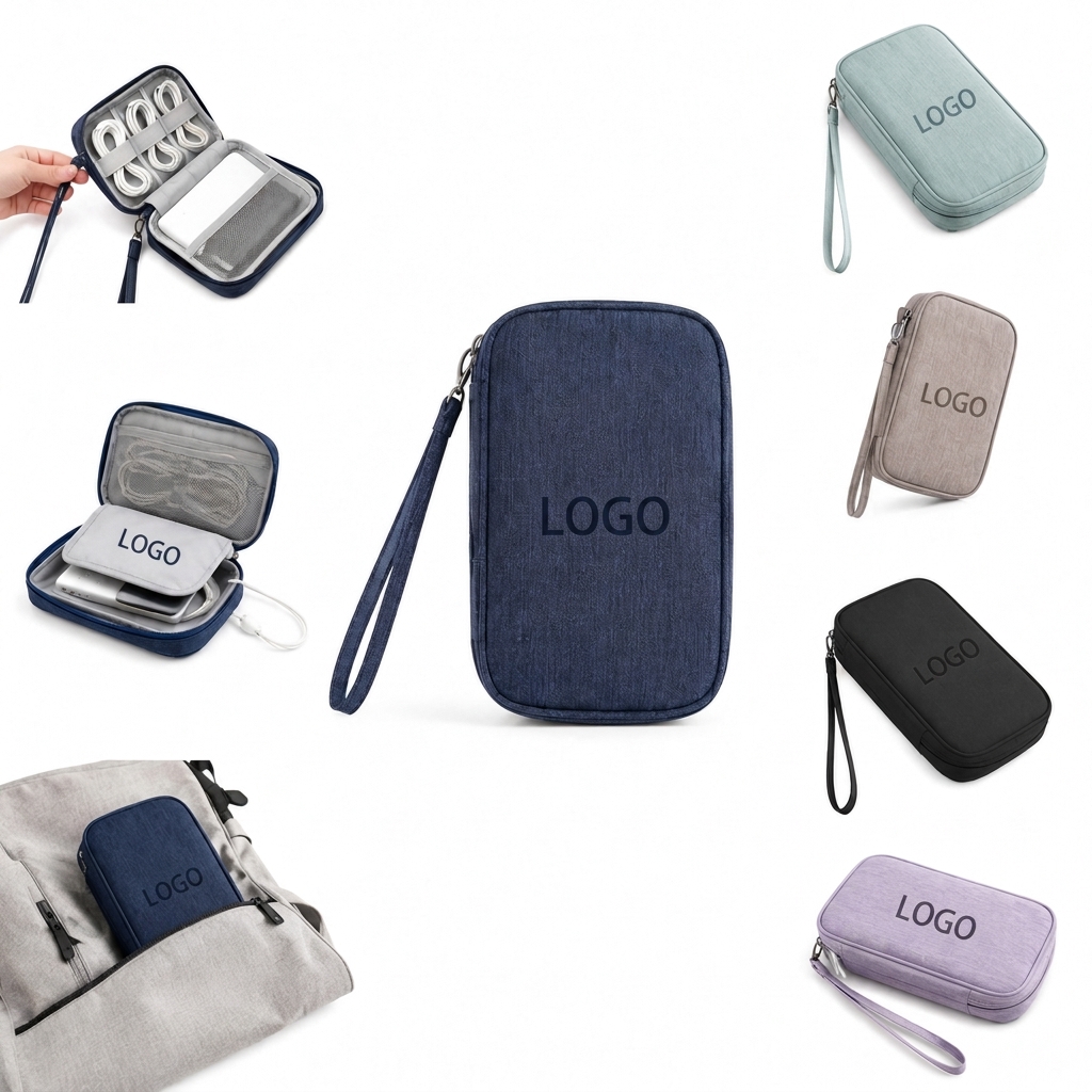 Compact Travel Cable Organizer Pouch