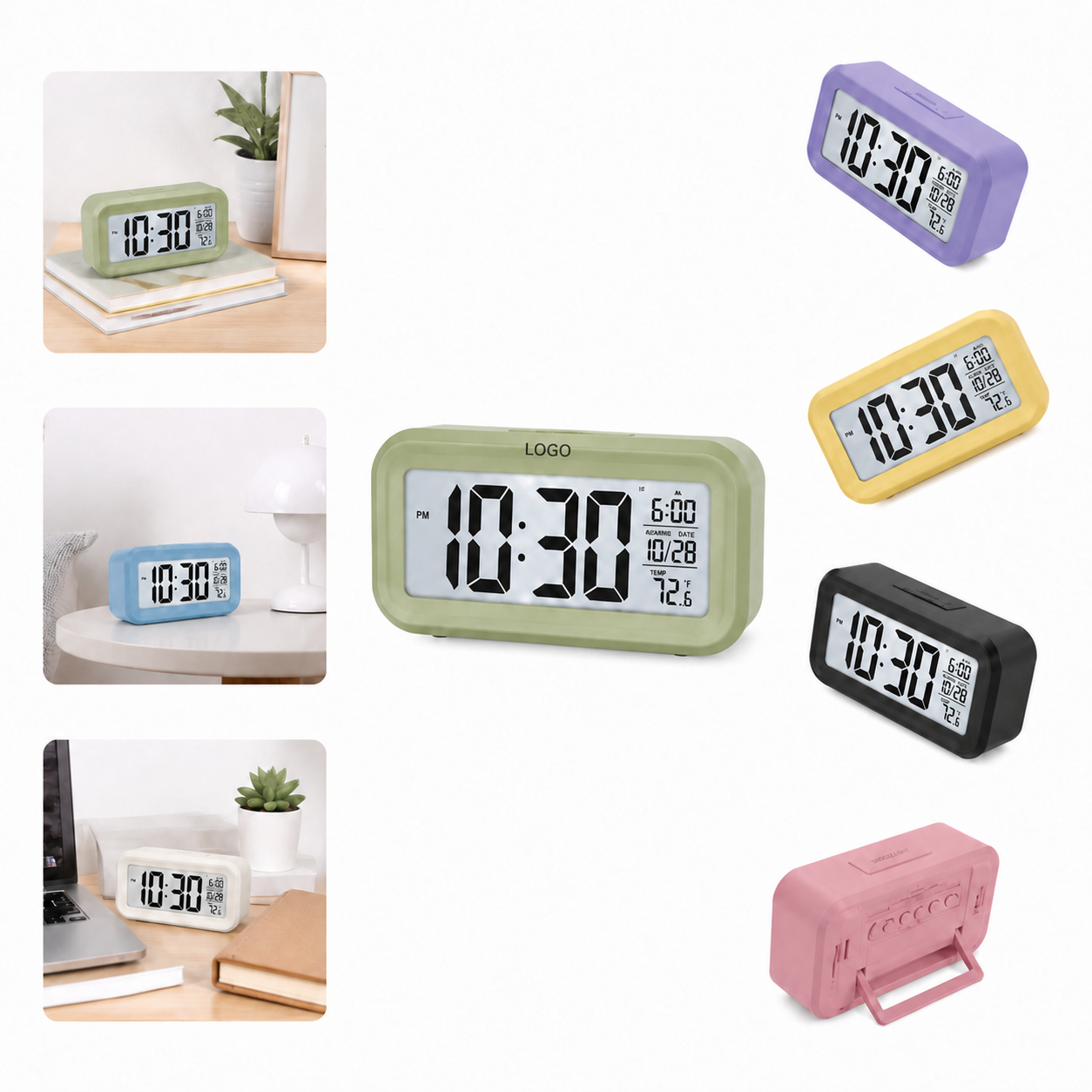 SoftGlow Digital Alarm Clock with Night Light