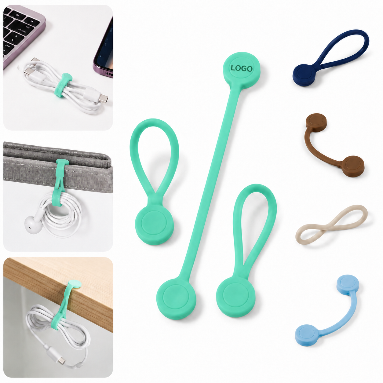 Magnetic Silicone Cable Organizer Clip