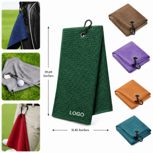 Waffle Weave Golf Towel with Carabiner