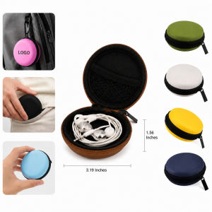 Mini Round Zipper Earphone Storage Case