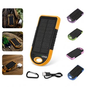 5000mAh Solar Power Bank with Dual USB and LED Flashlight