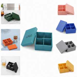 Custom Logo Silicone Ice Cube Tray with Lid