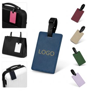 Matte PU Leather Luggage Tag