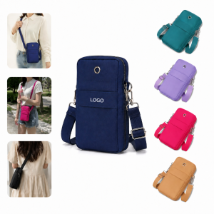 Nylon Multi-Pocket Crossbody Phone Purse